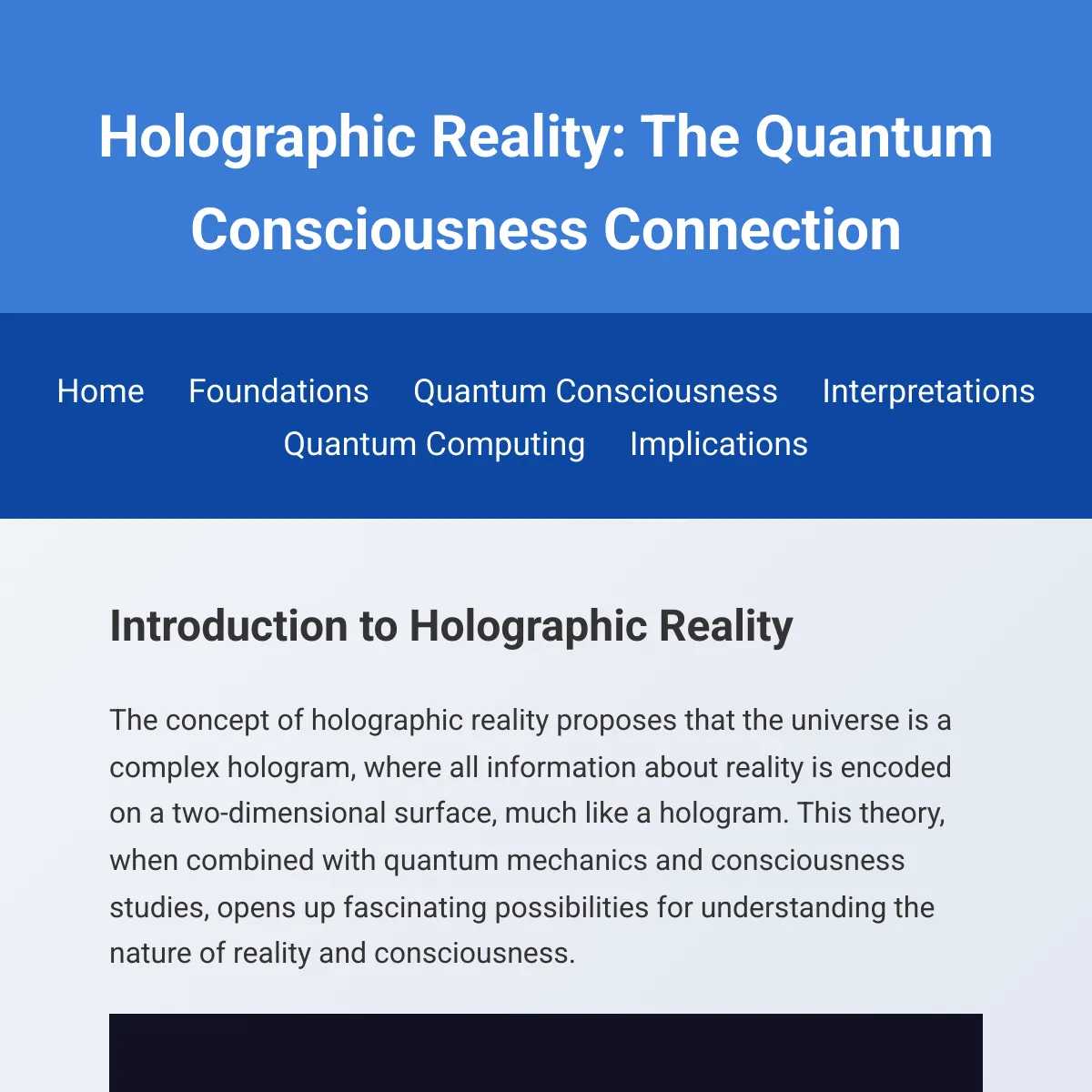Holographic Reality: The Quantum Consciousness Connection