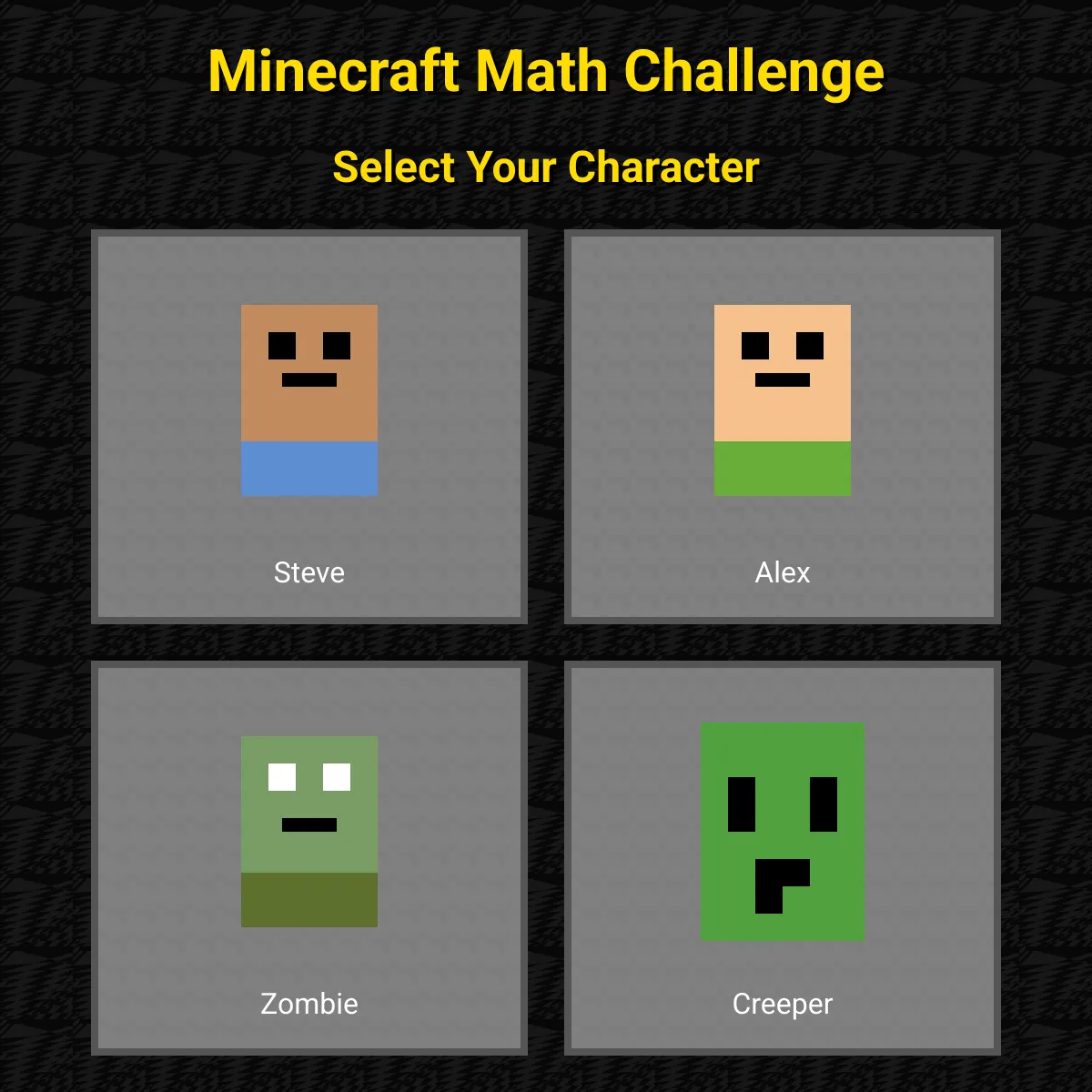 Minecraft Math Challenge