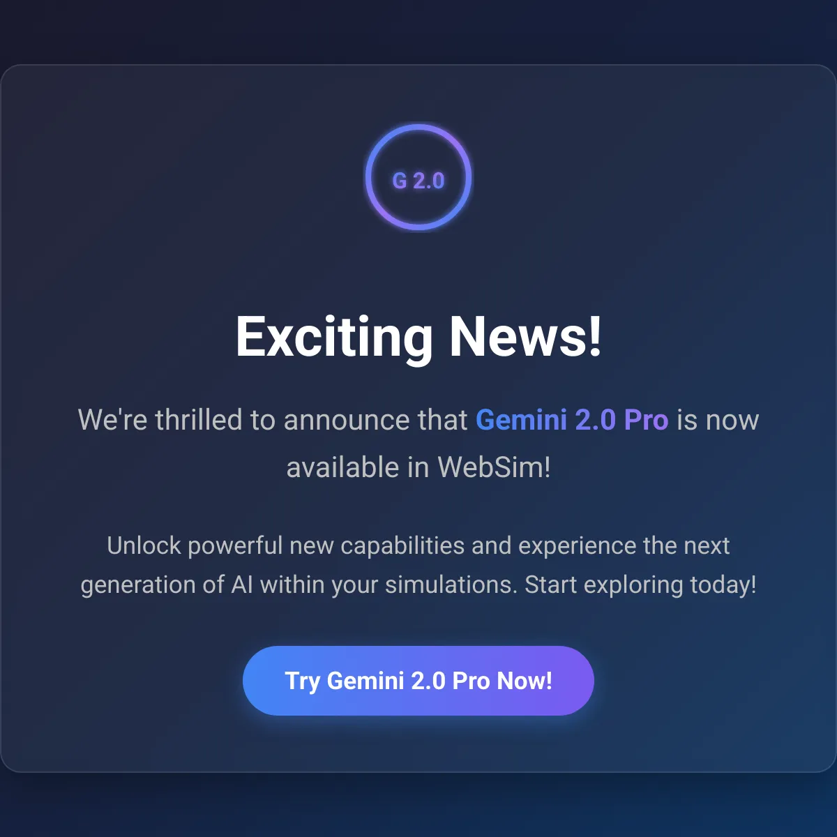 WebSim Announcement