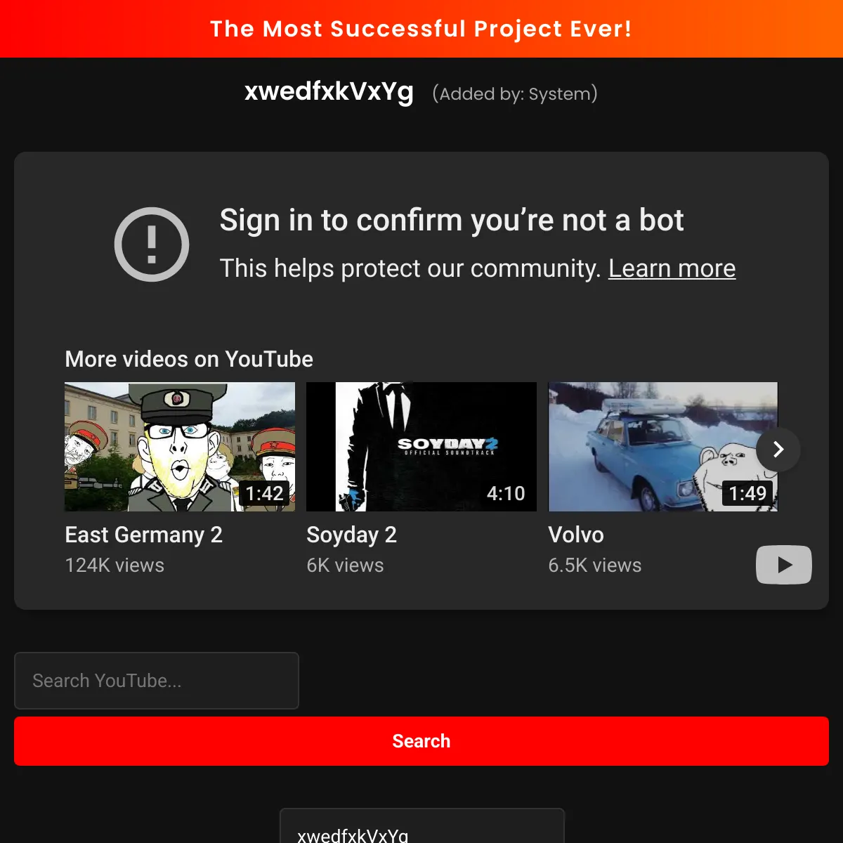 the project is loading