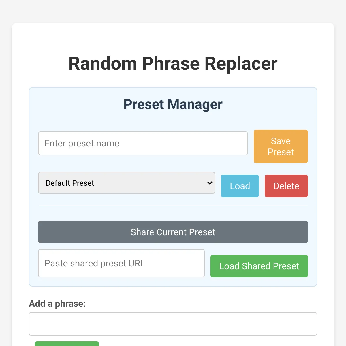 Random Phrase Replacer
