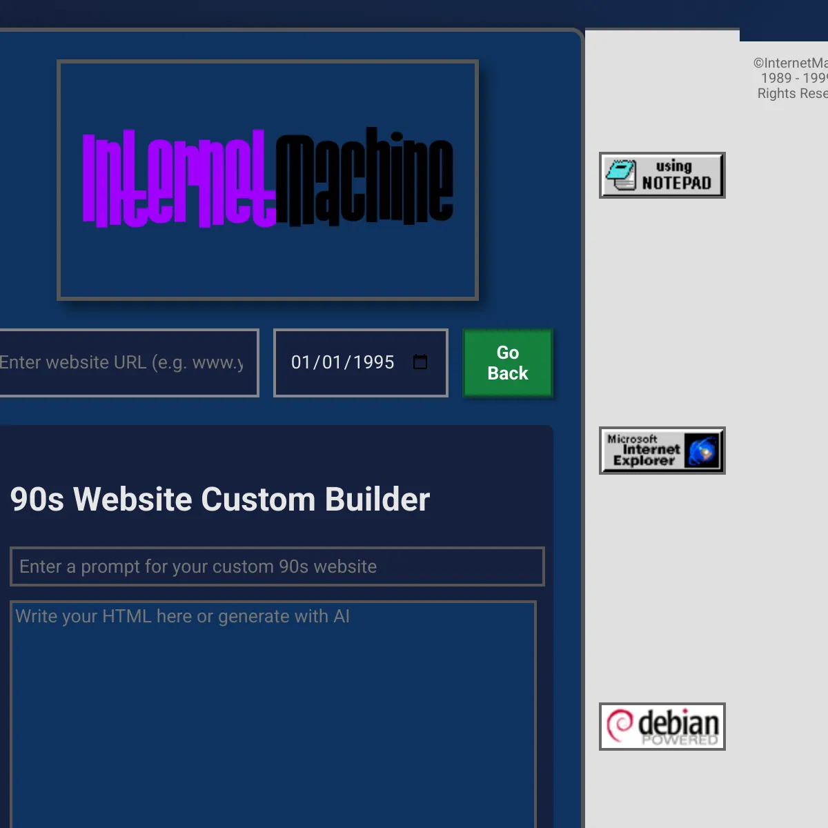 InternetMachine: 90s Web Archiver