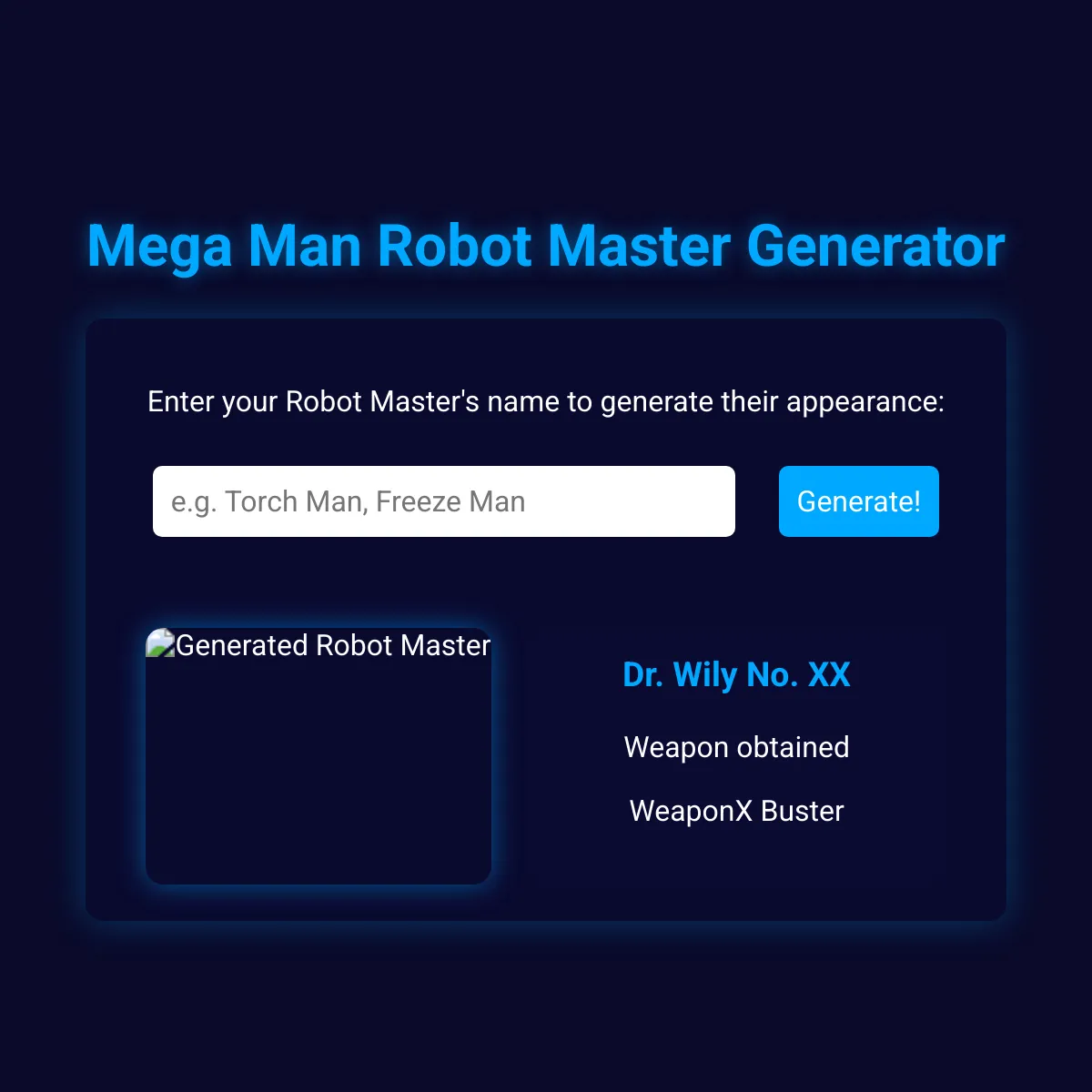 Mega Man Robot Master Generator