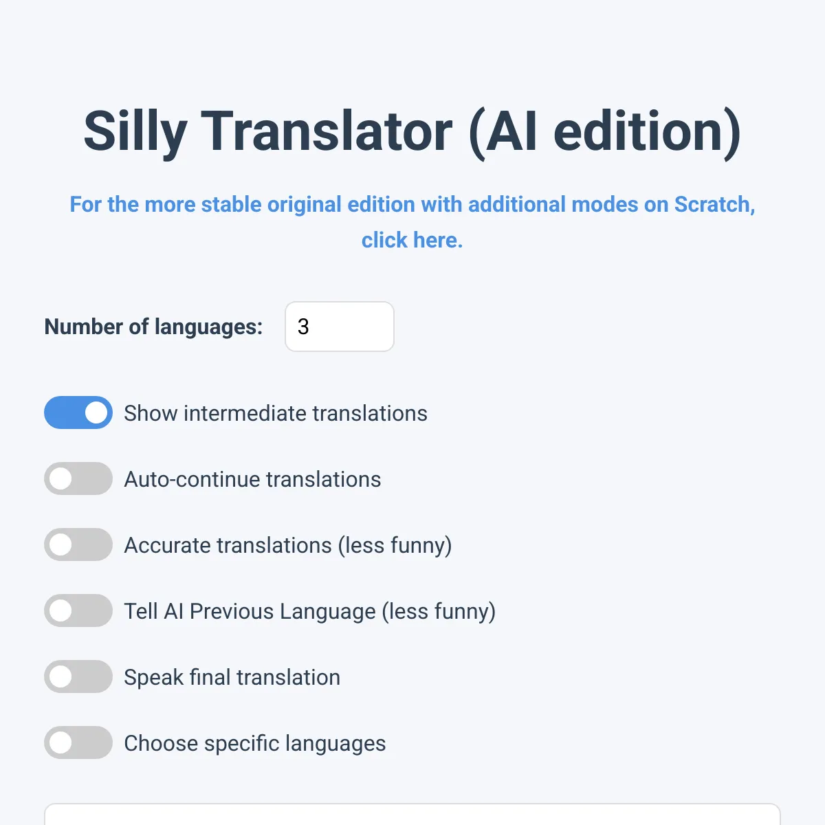 Silly Translator (AI edition)