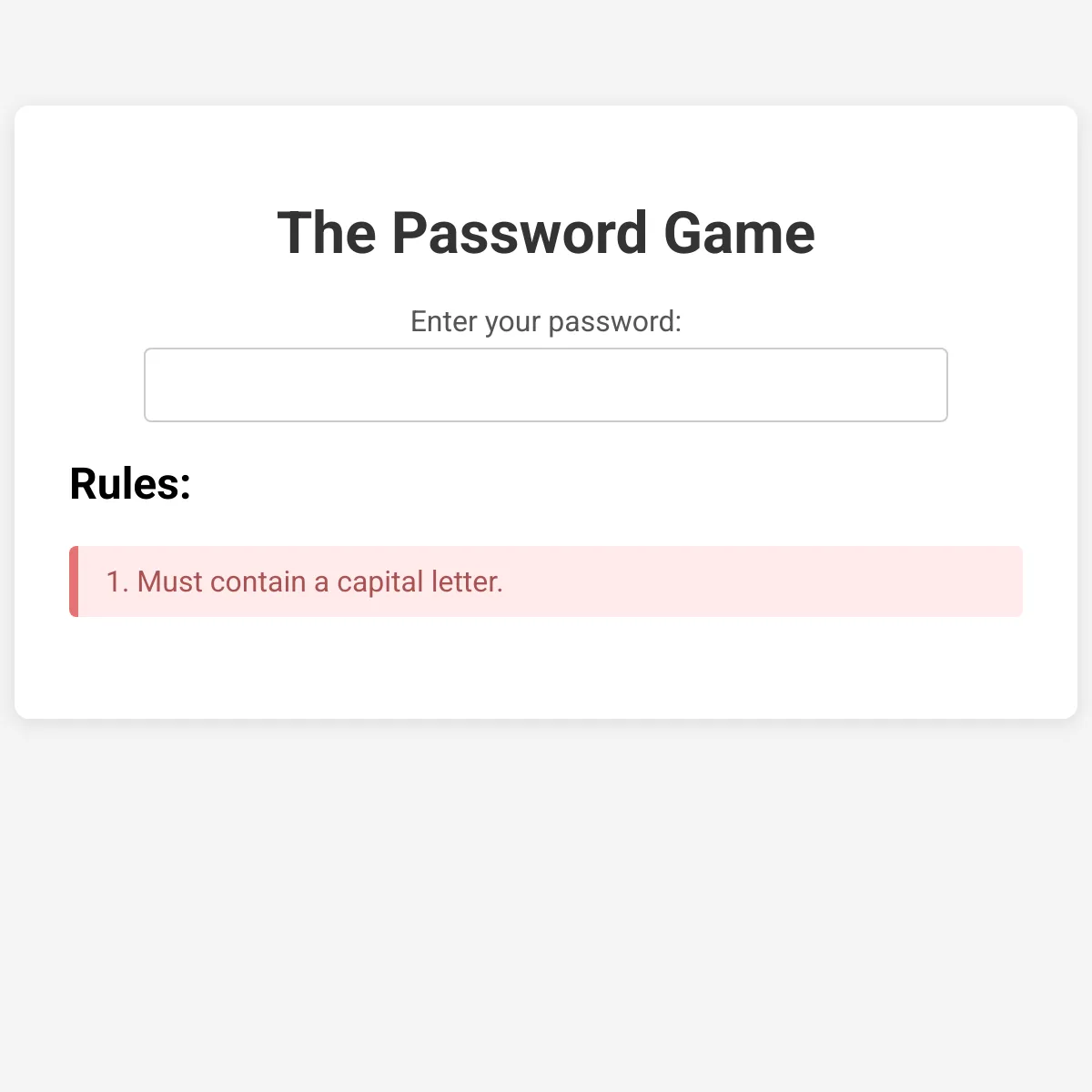 The Password Game