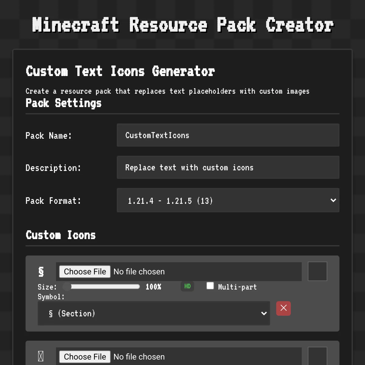Minecraft Resource Pack Creator