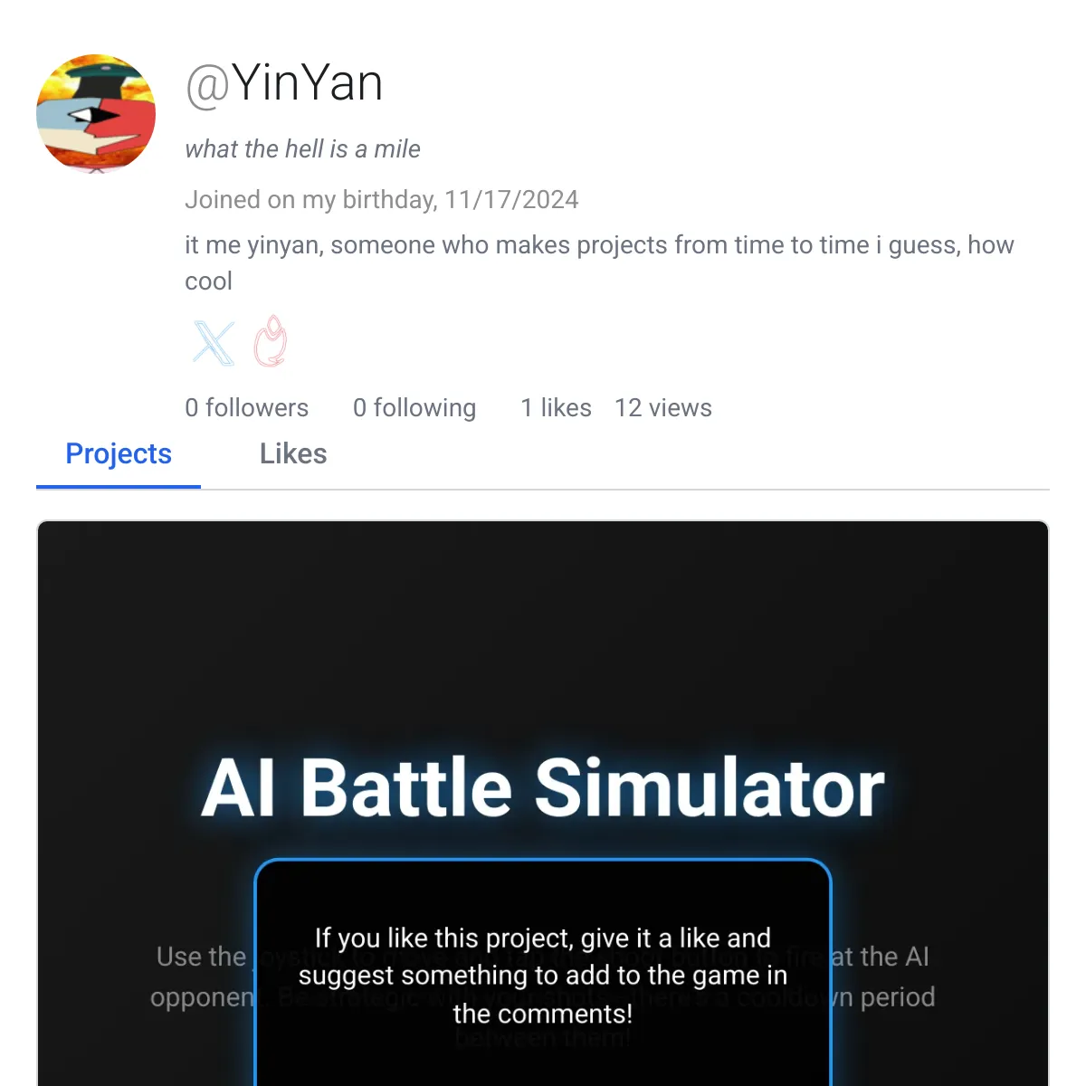 Websim User Profile