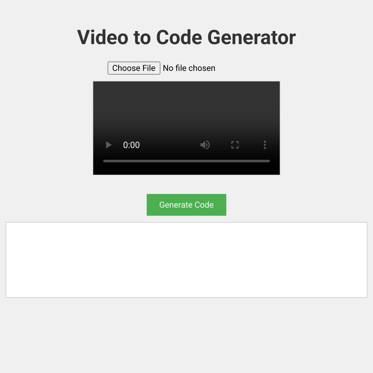 Video to Code Generator