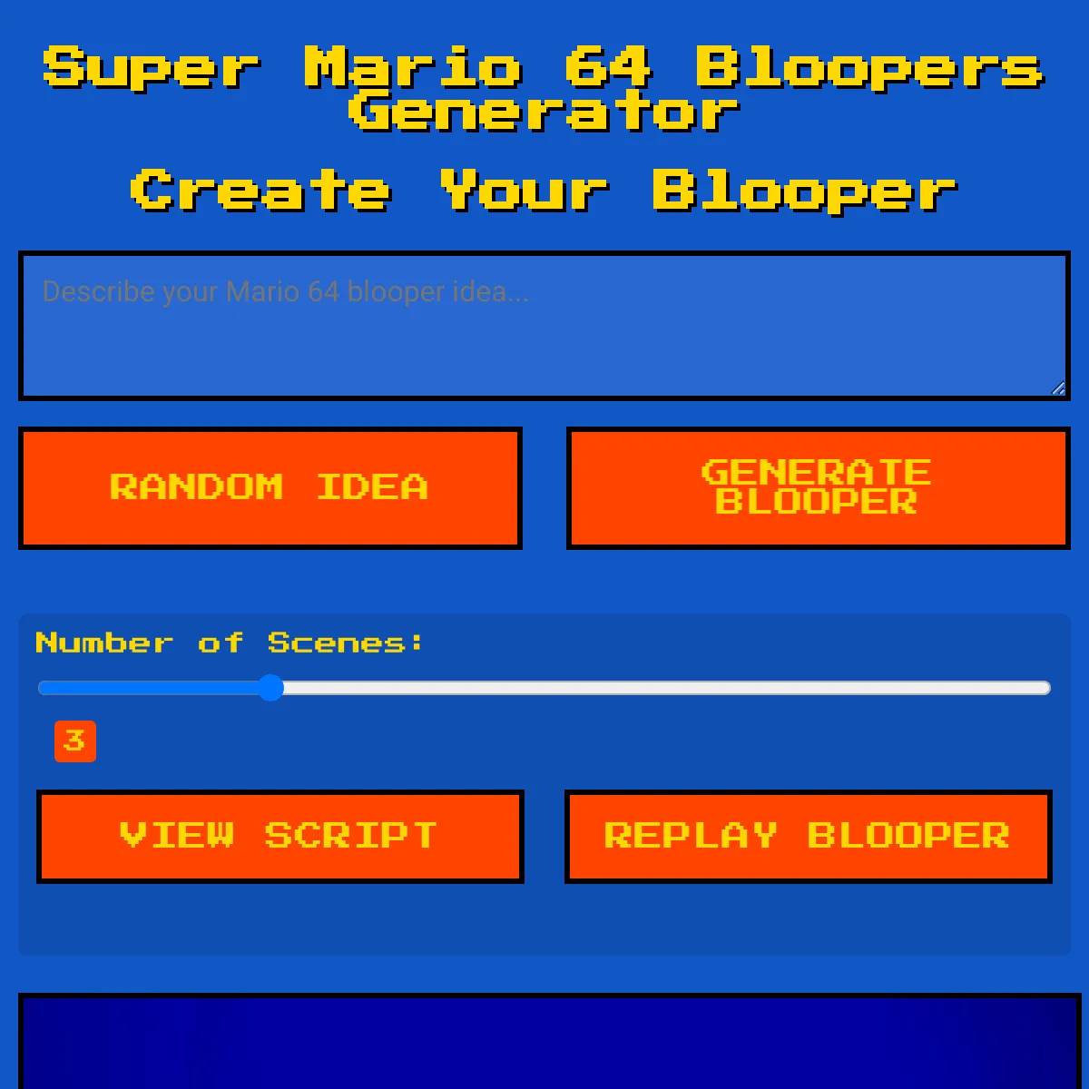 Super Mario 64 Bloopers Generator