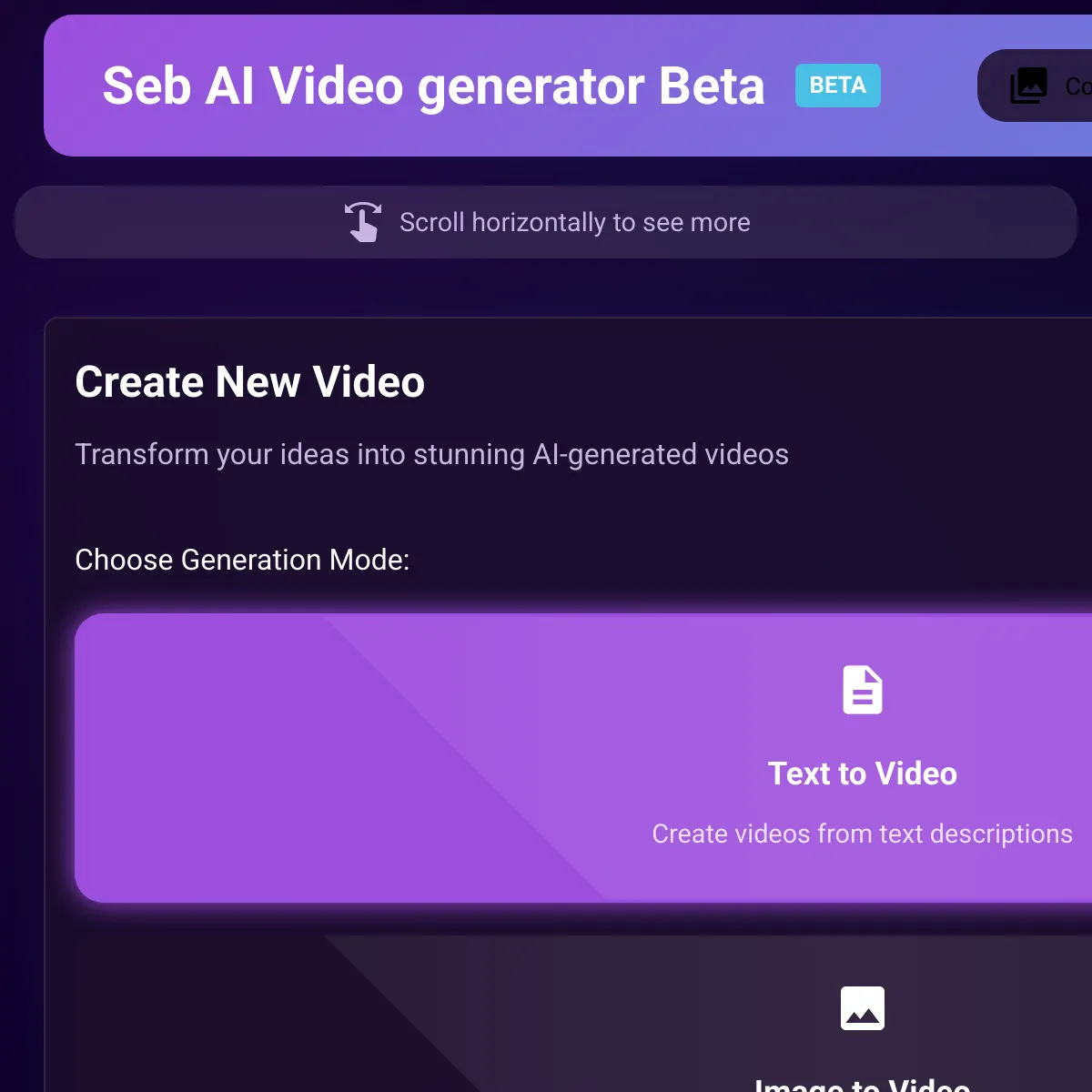 Seb AI Video generator Beta