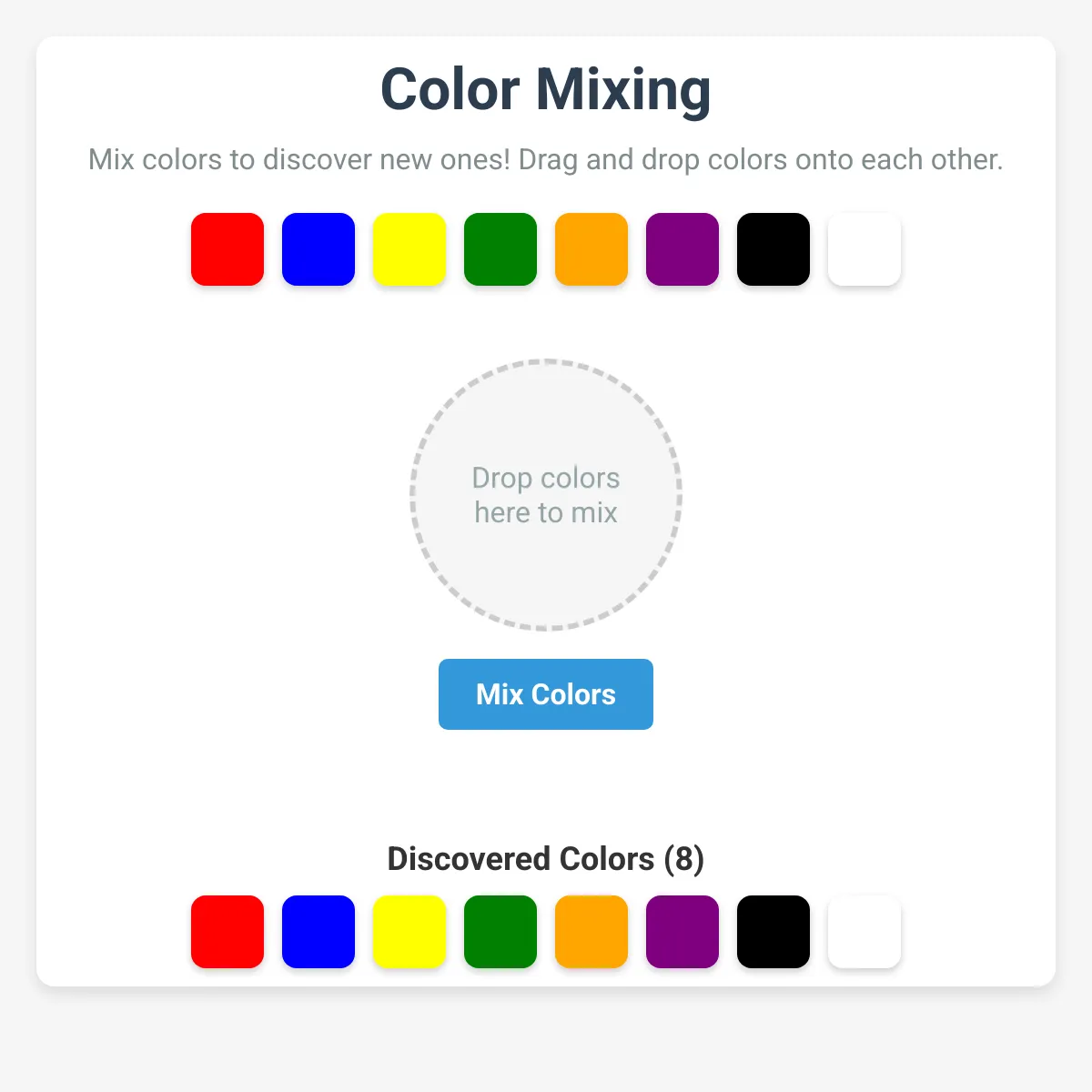 Color Mixing Game