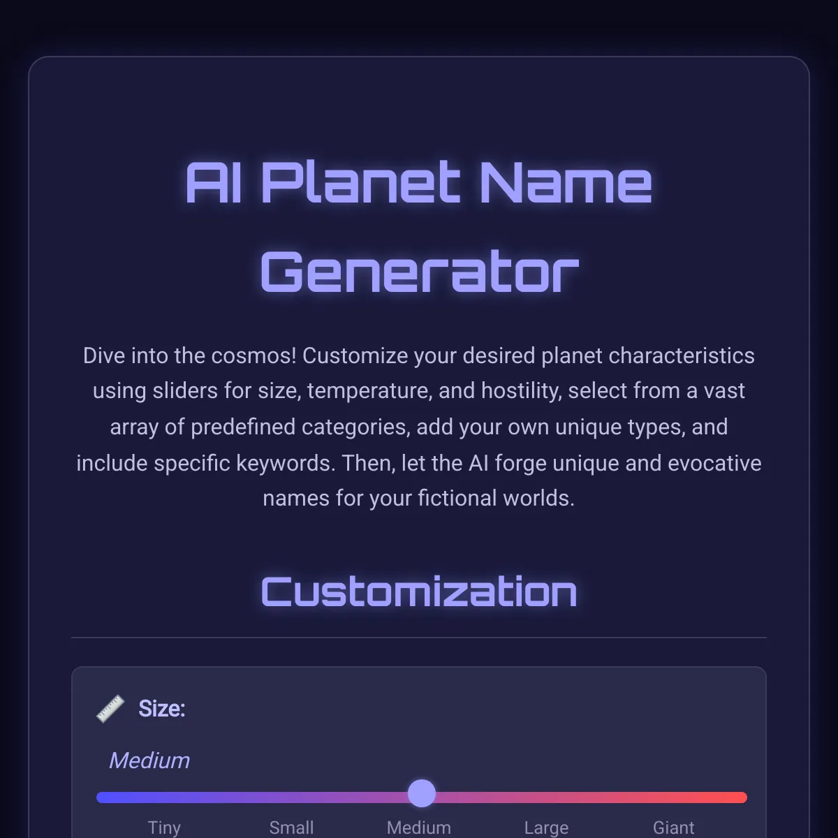 Planet Name Generator