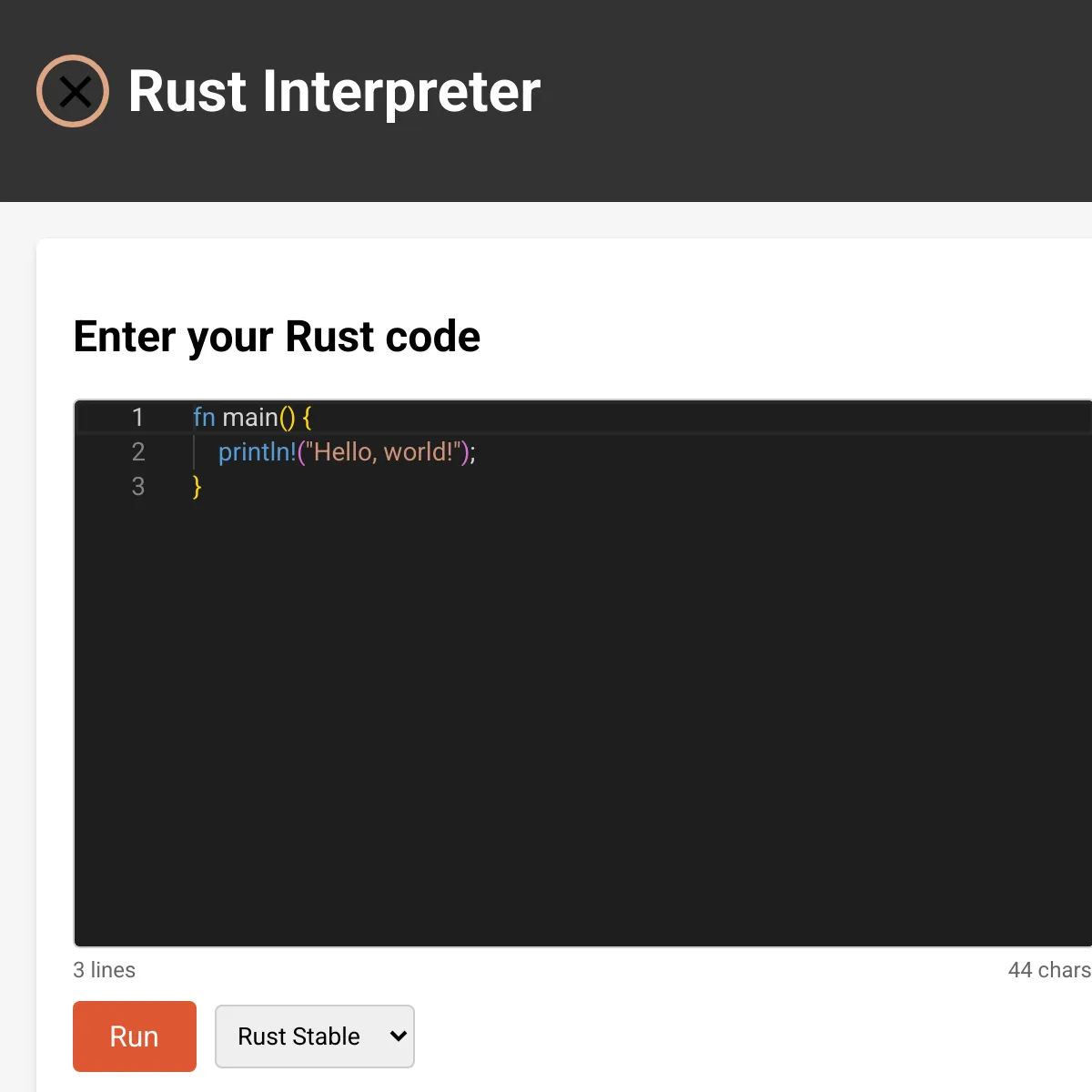 Rust Interpreter in Browser