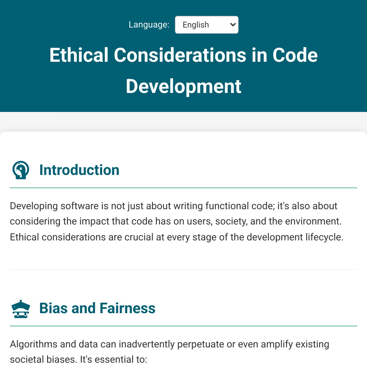 Ethical Considerations in Code Development