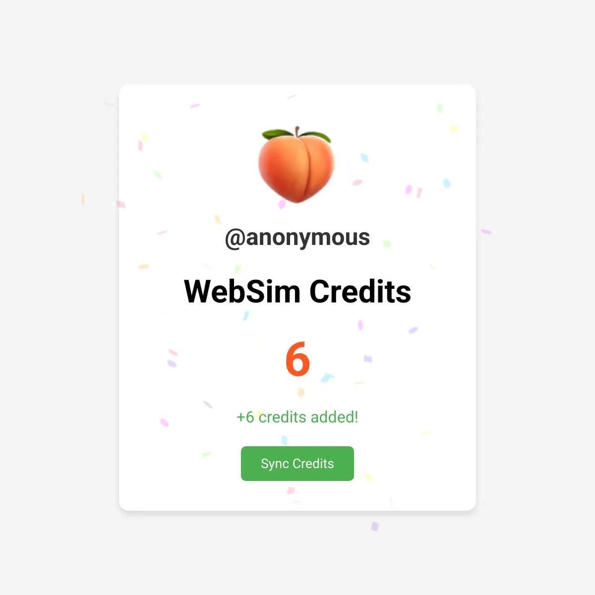 WebSim Credit Tracker