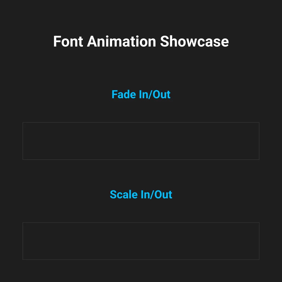 Font Animations Demo
