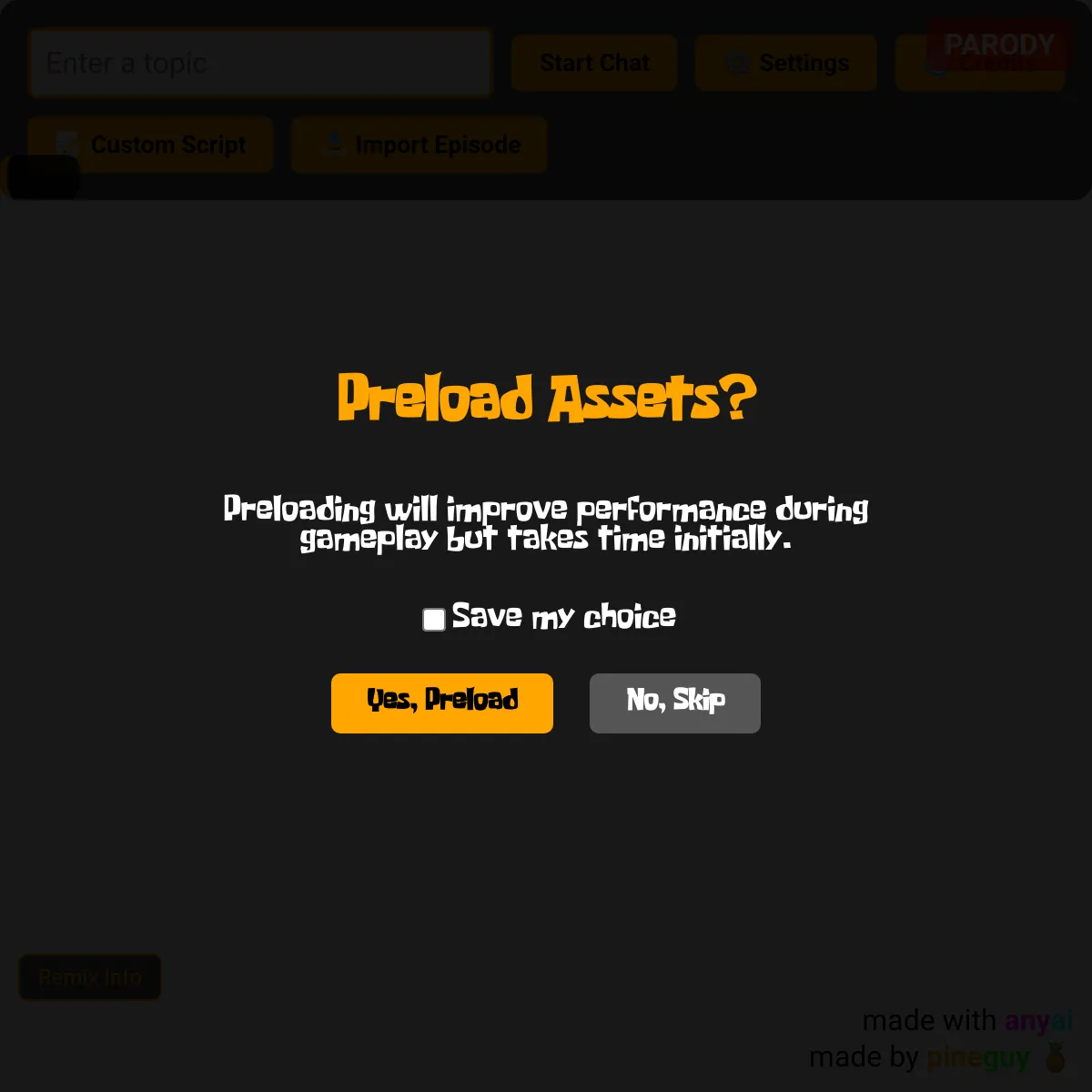 the project is loading