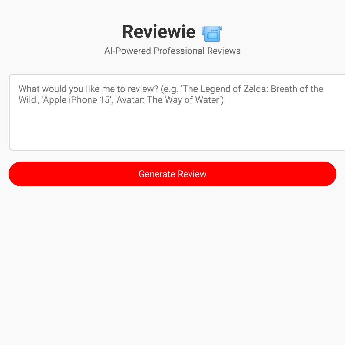 Reviewie - AI Review Generator