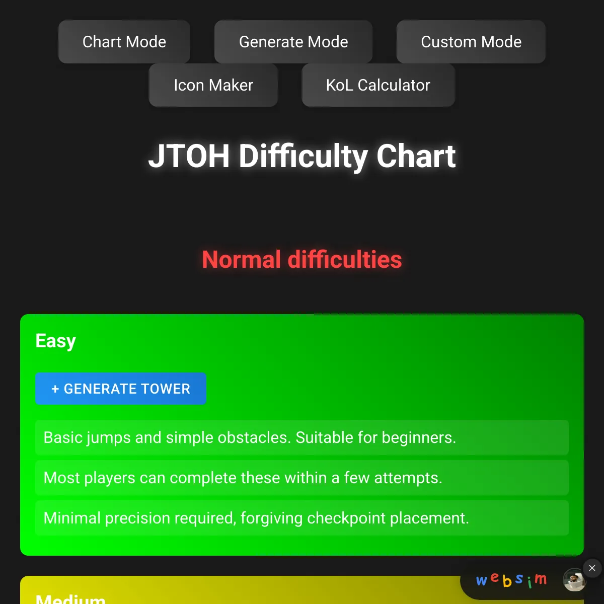 JTOH Difficulty Maker