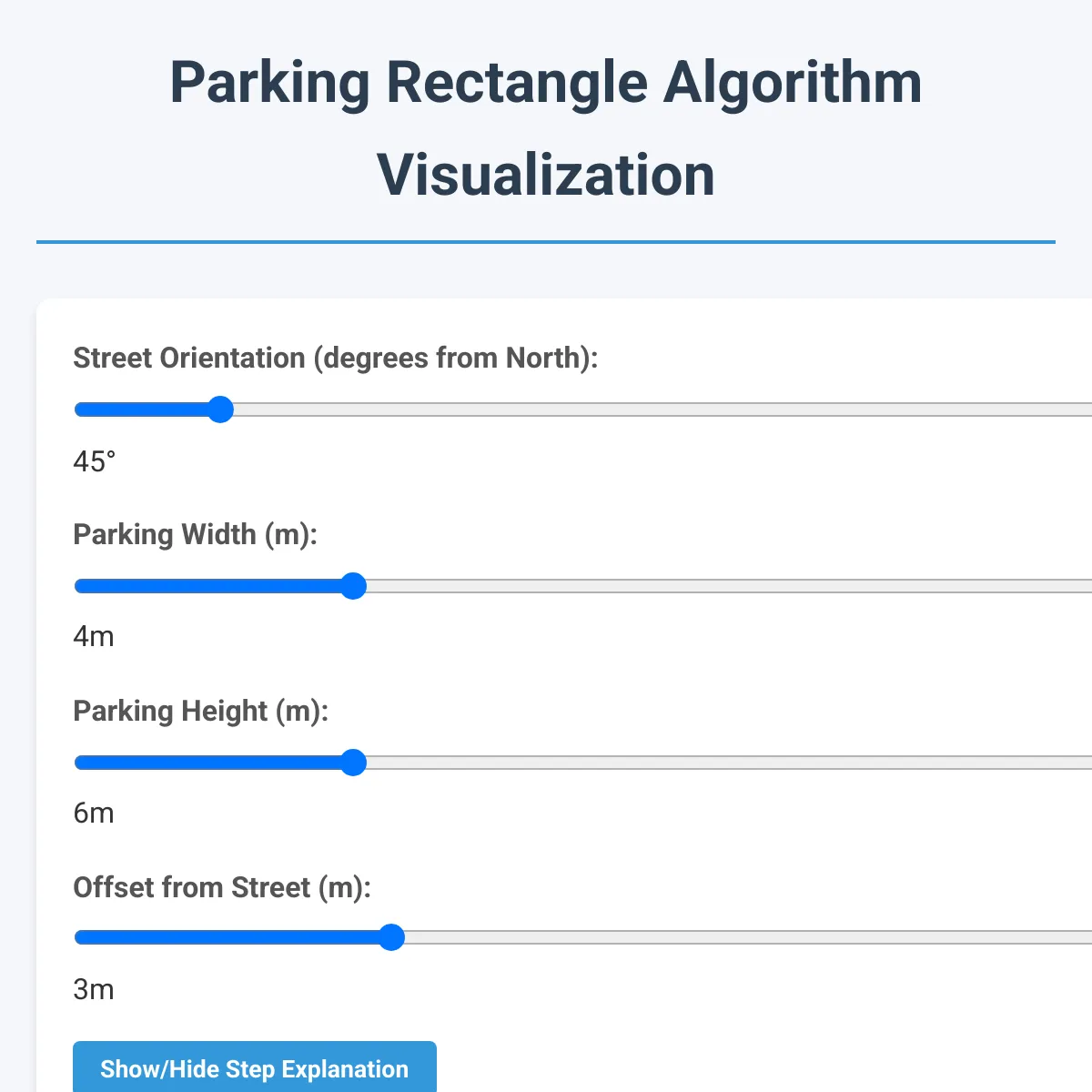 Parking Rectangle Algorithm Visualization