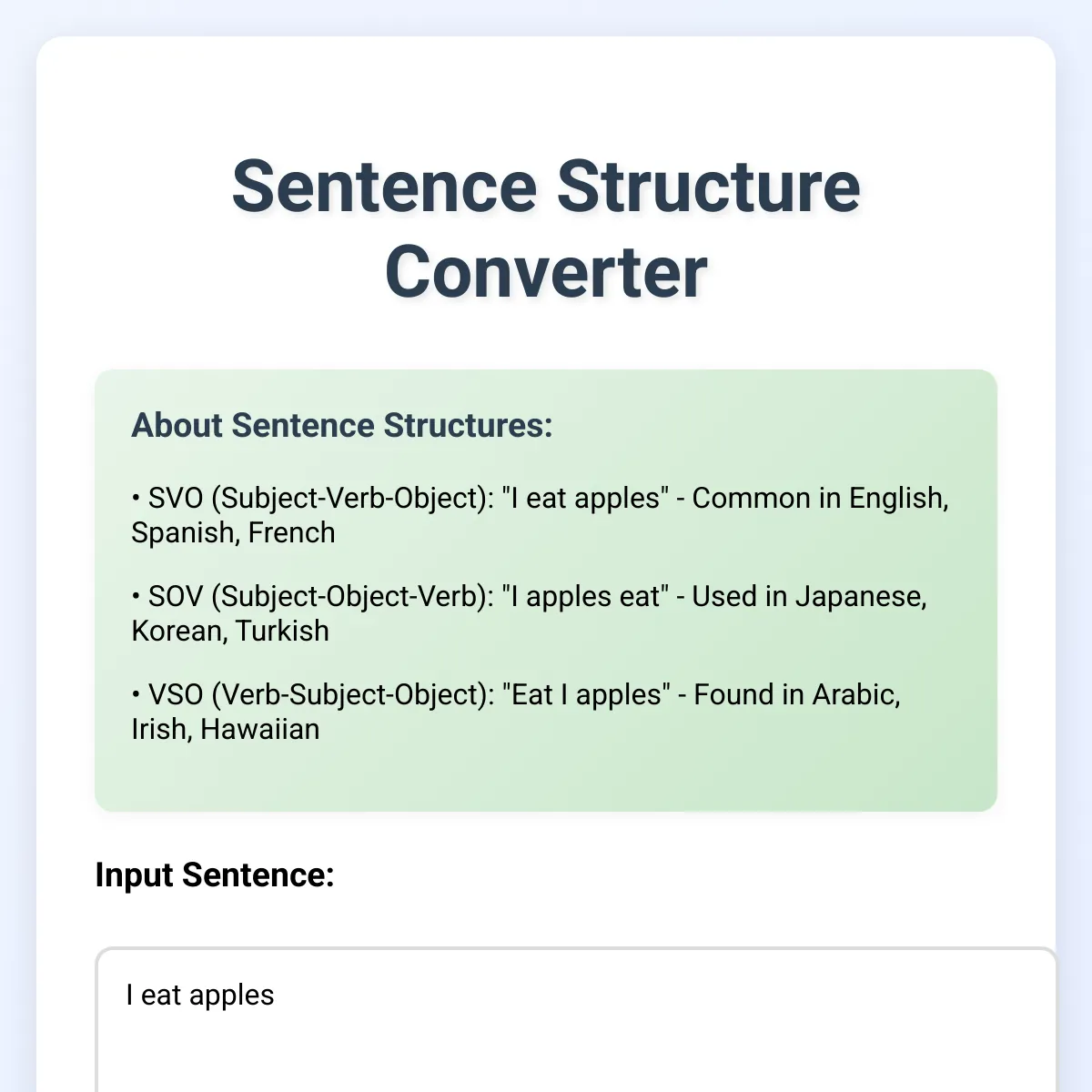 Sentence Structure Converter