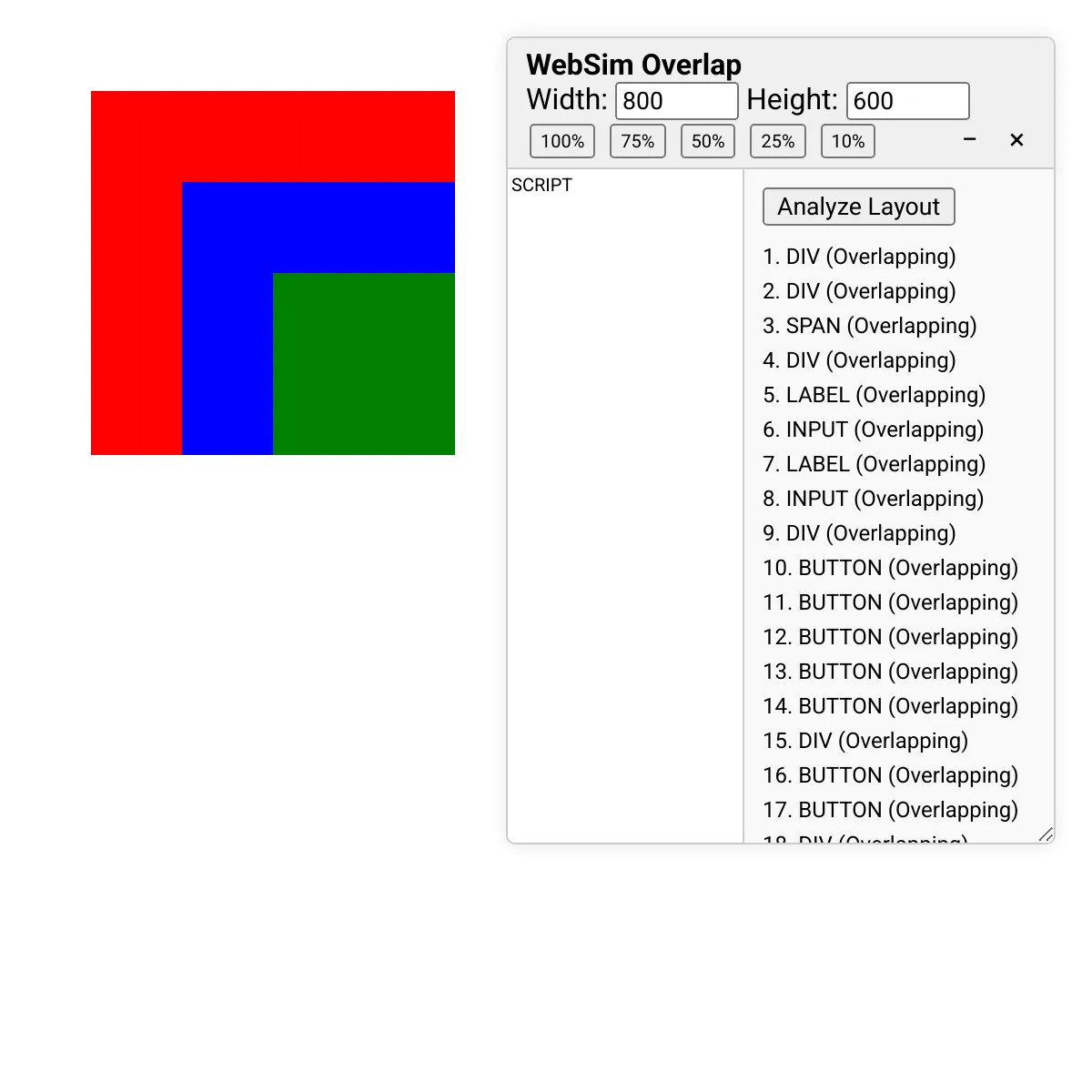 WebSim Overlap Plugin