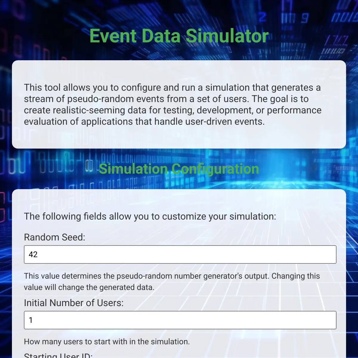 Event Data Simulator