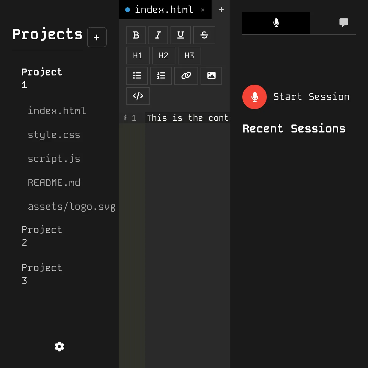 the project is loading