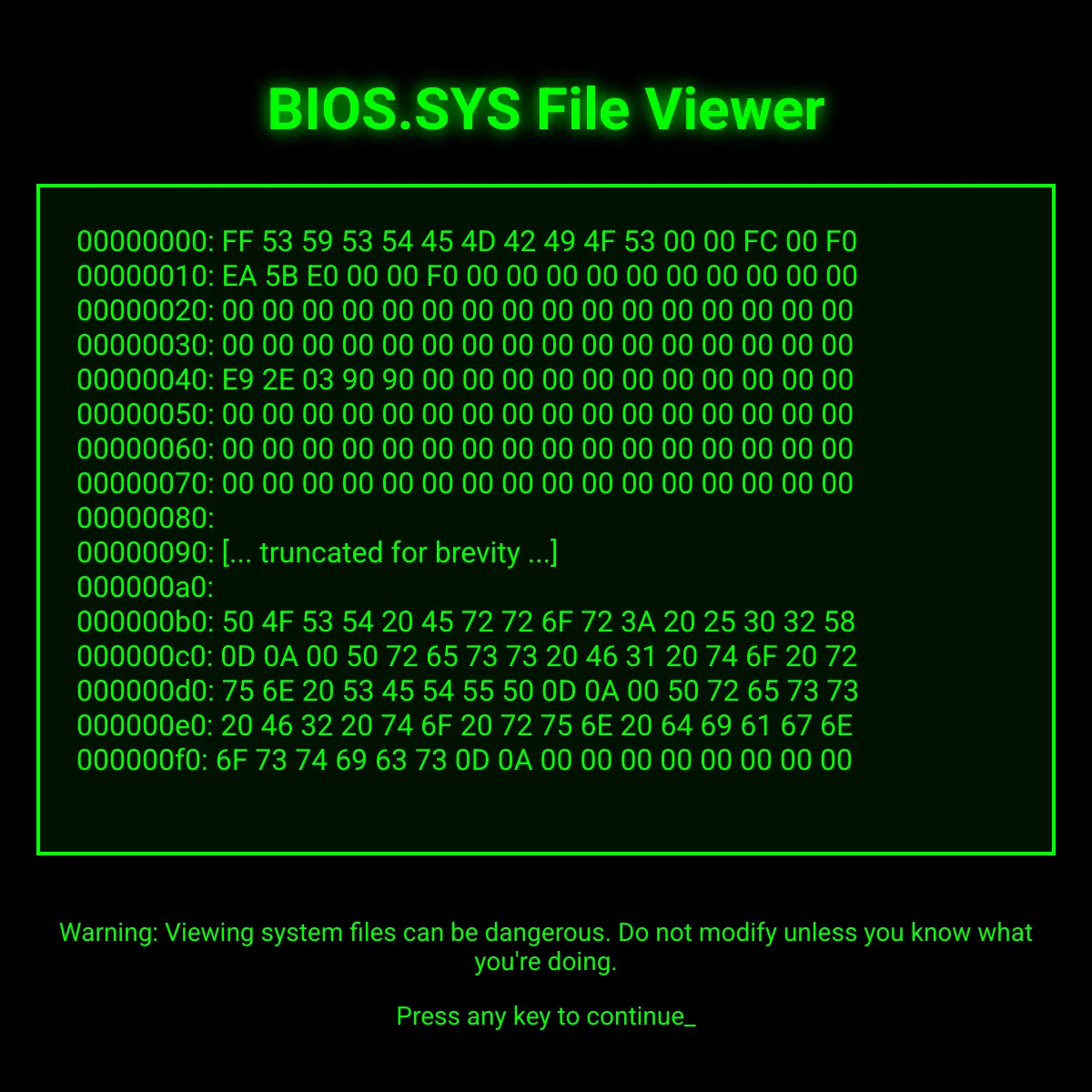 BIOS System File Viewer