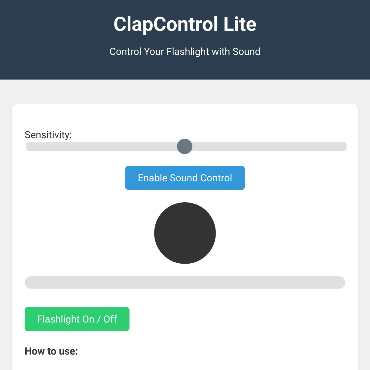 ClapControl Lite - Control Your Flashlight with Sound