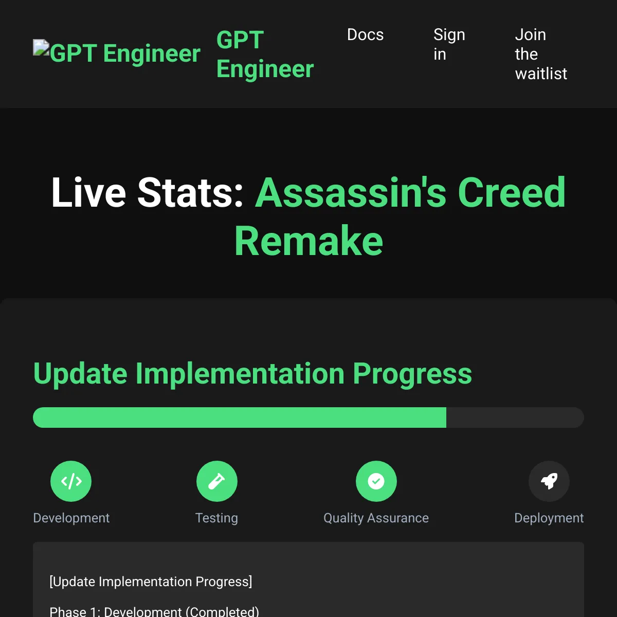 the project is loading