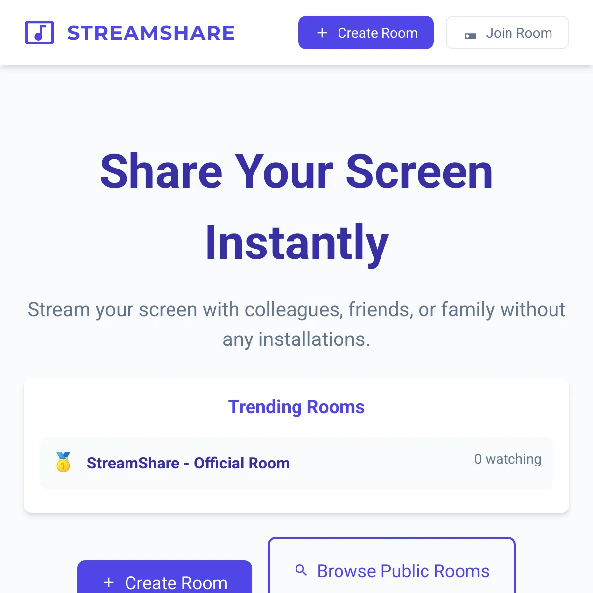 StreamShare - Screen Sharing Platform
