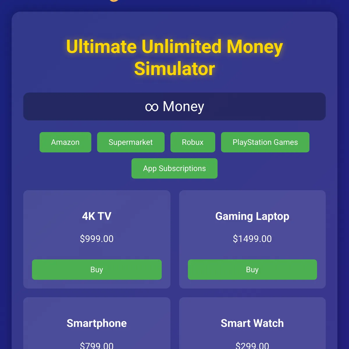 Endless Unlimited Money Simulator sty