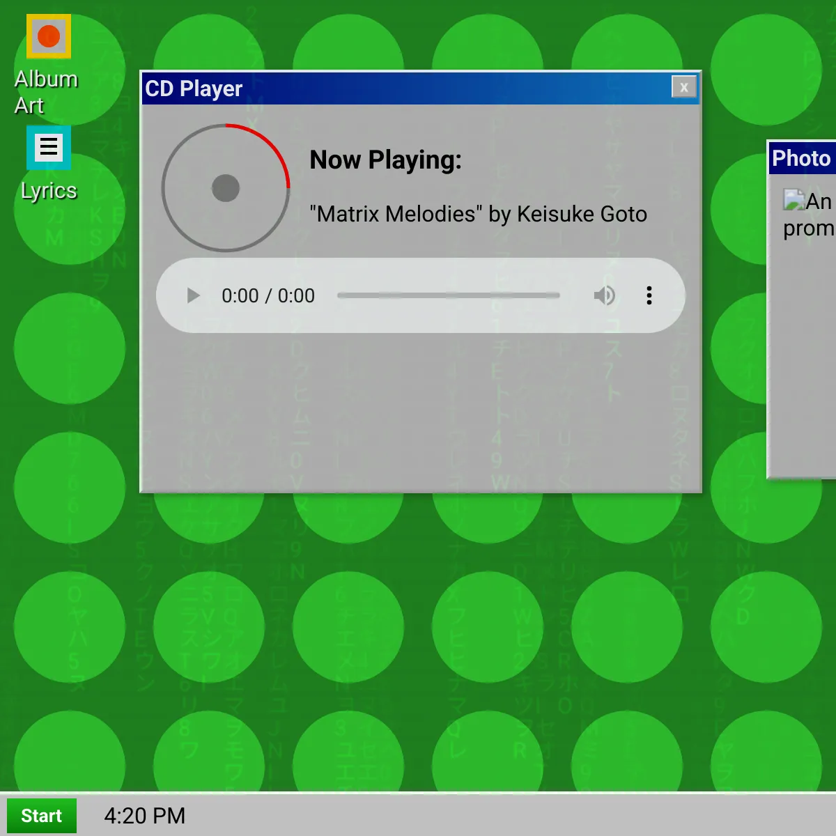 Nineties Nostalgia: Matrix Park Interface