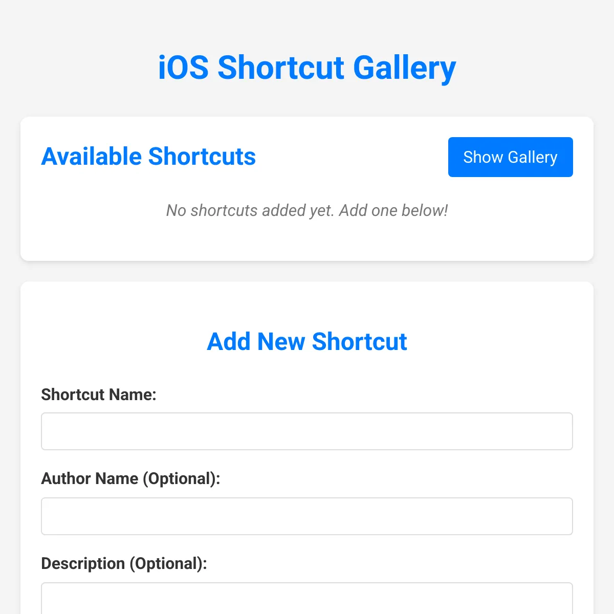 iOS Shortcut Gallery