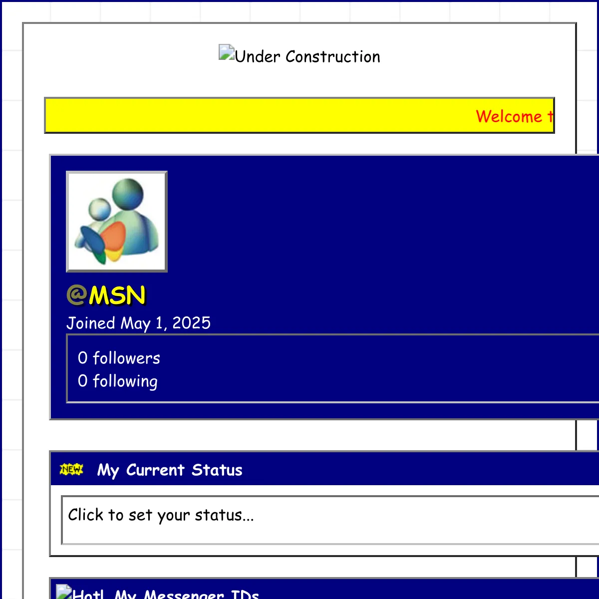 WebSim Profile Page