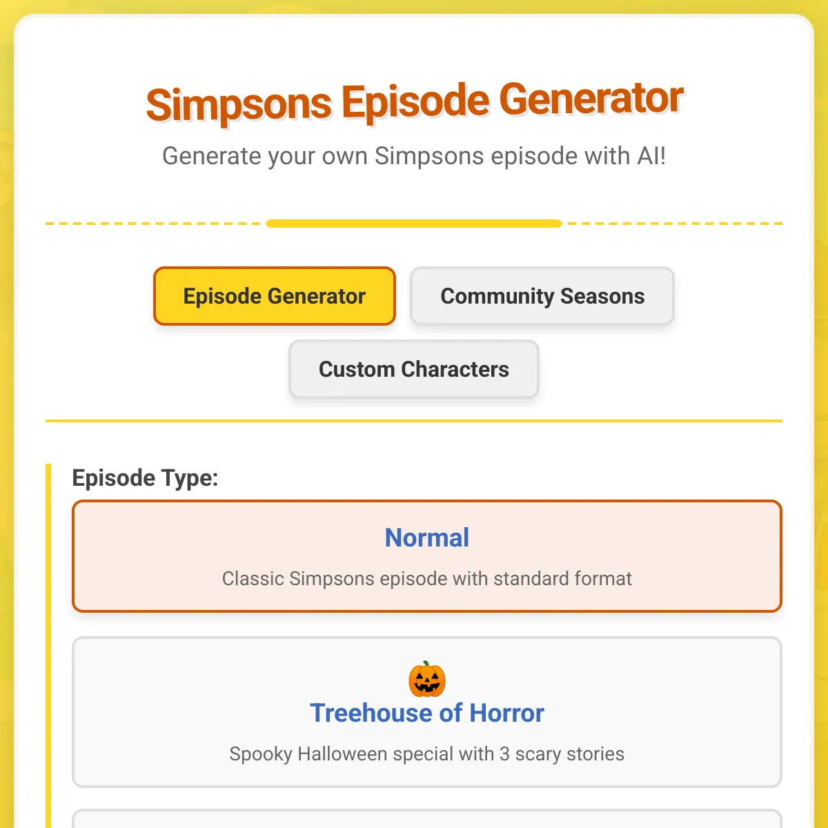 Simpsons Episode Generator