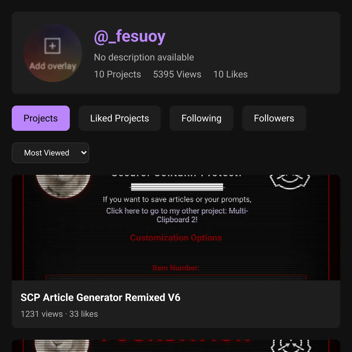 the project is loading