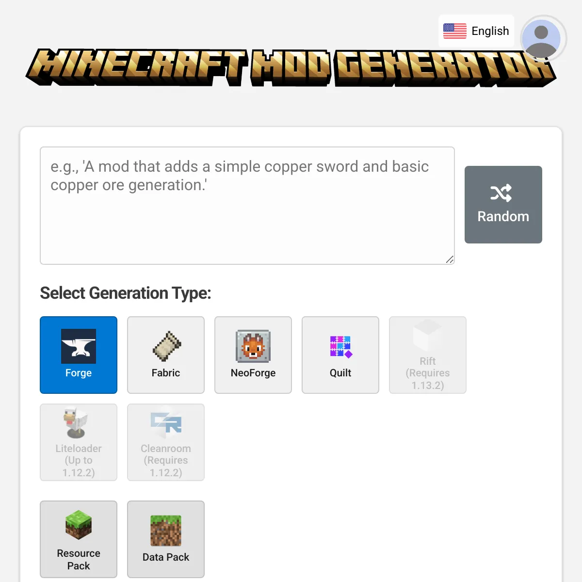 Minecraft Mod Generator