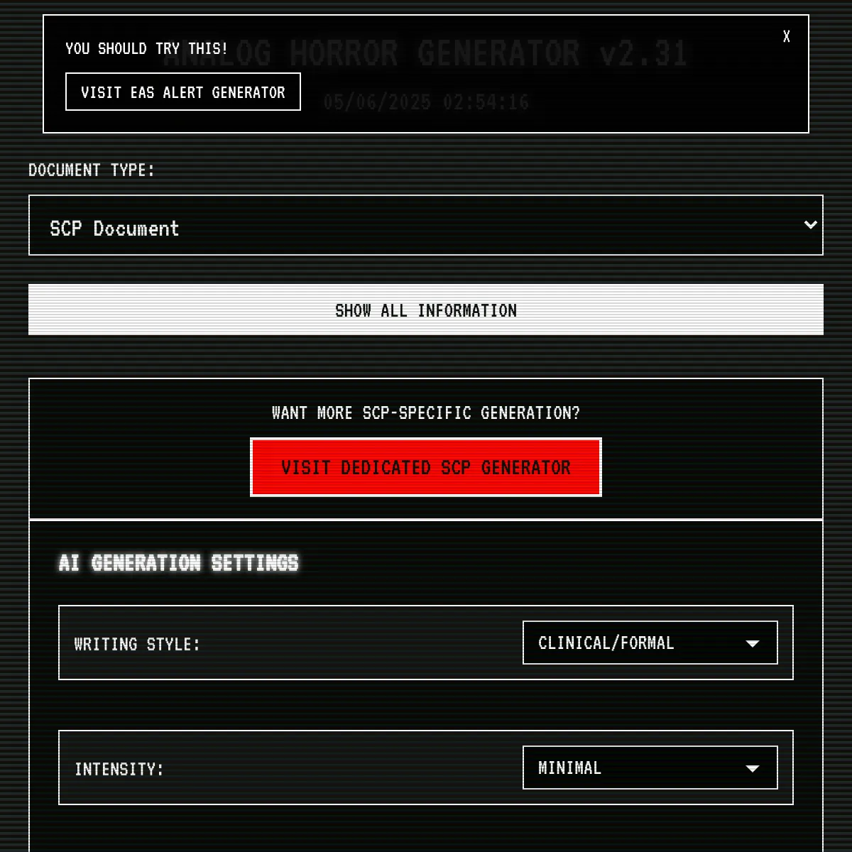 Analog Horror Generator Remixes
