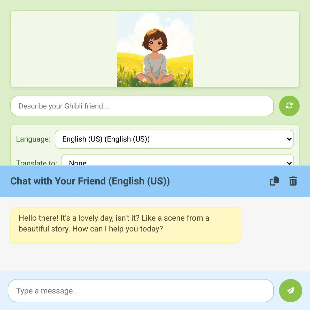 Ghibli Style Waifu Chat