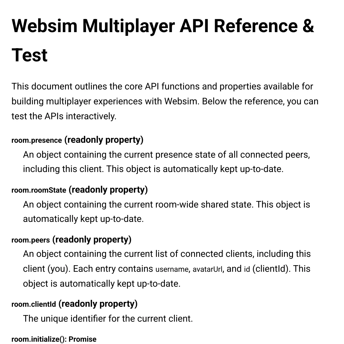 Websim Multiplayer API Reference