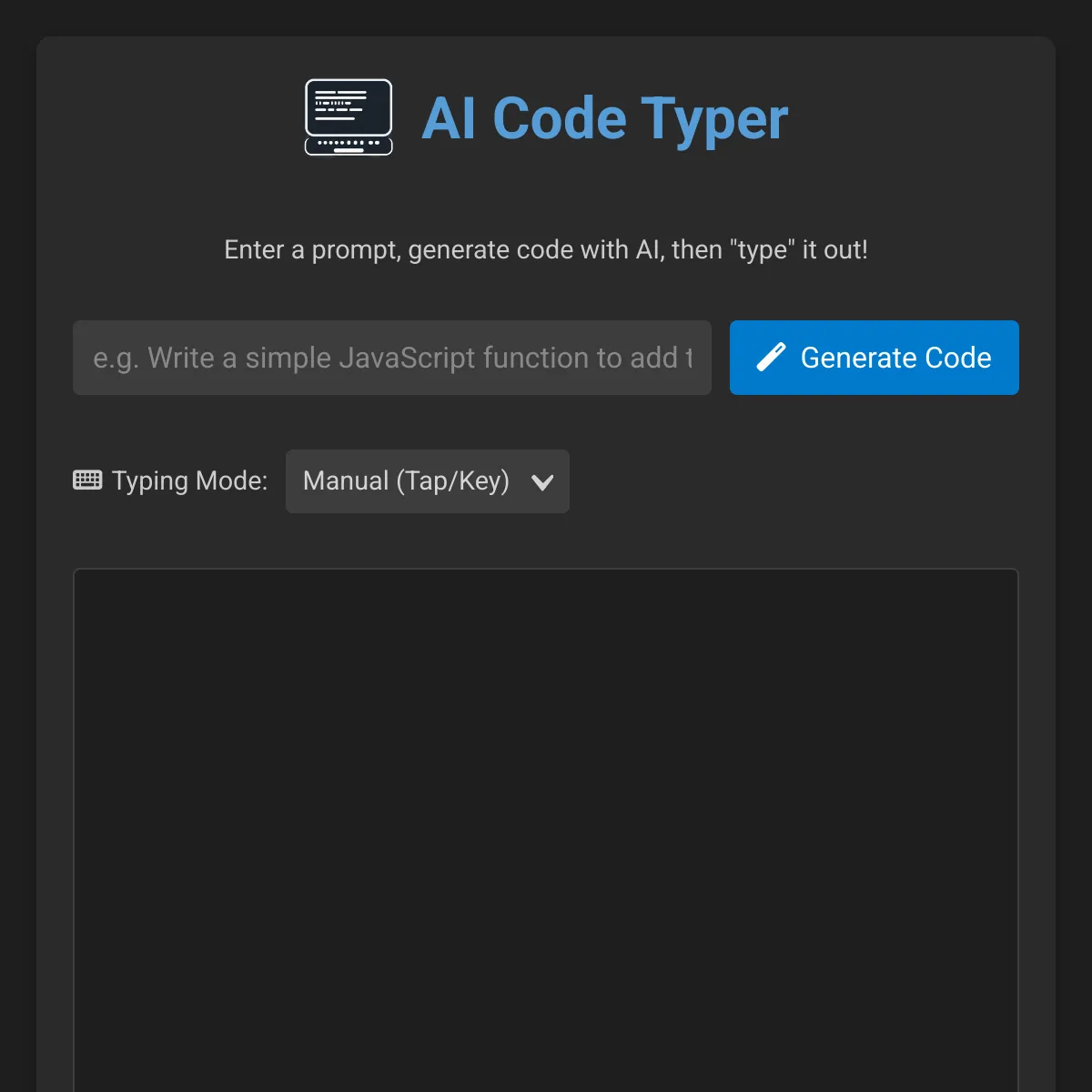 AI code typer