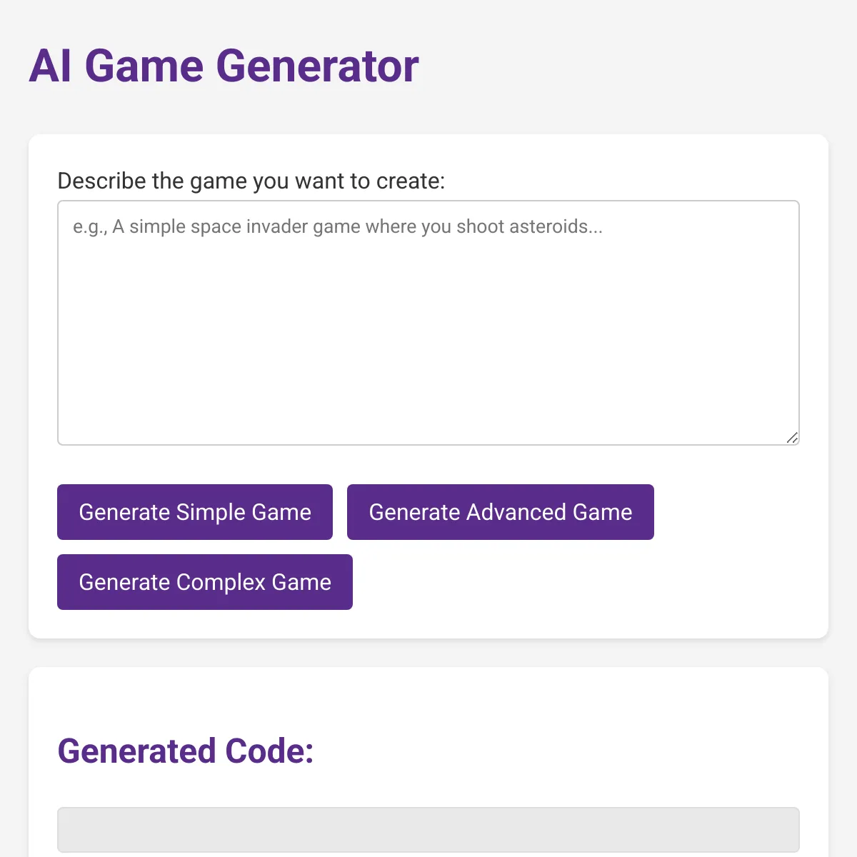 AI Game Generator