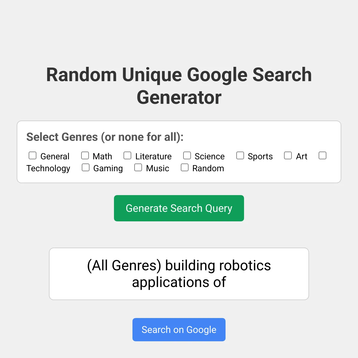 Random Google Search Generator