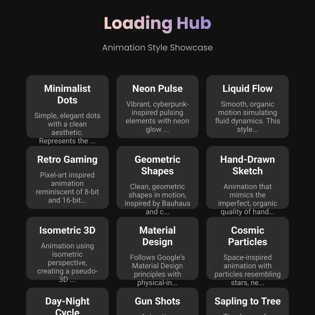 Loading Hub - Animation Showcase
