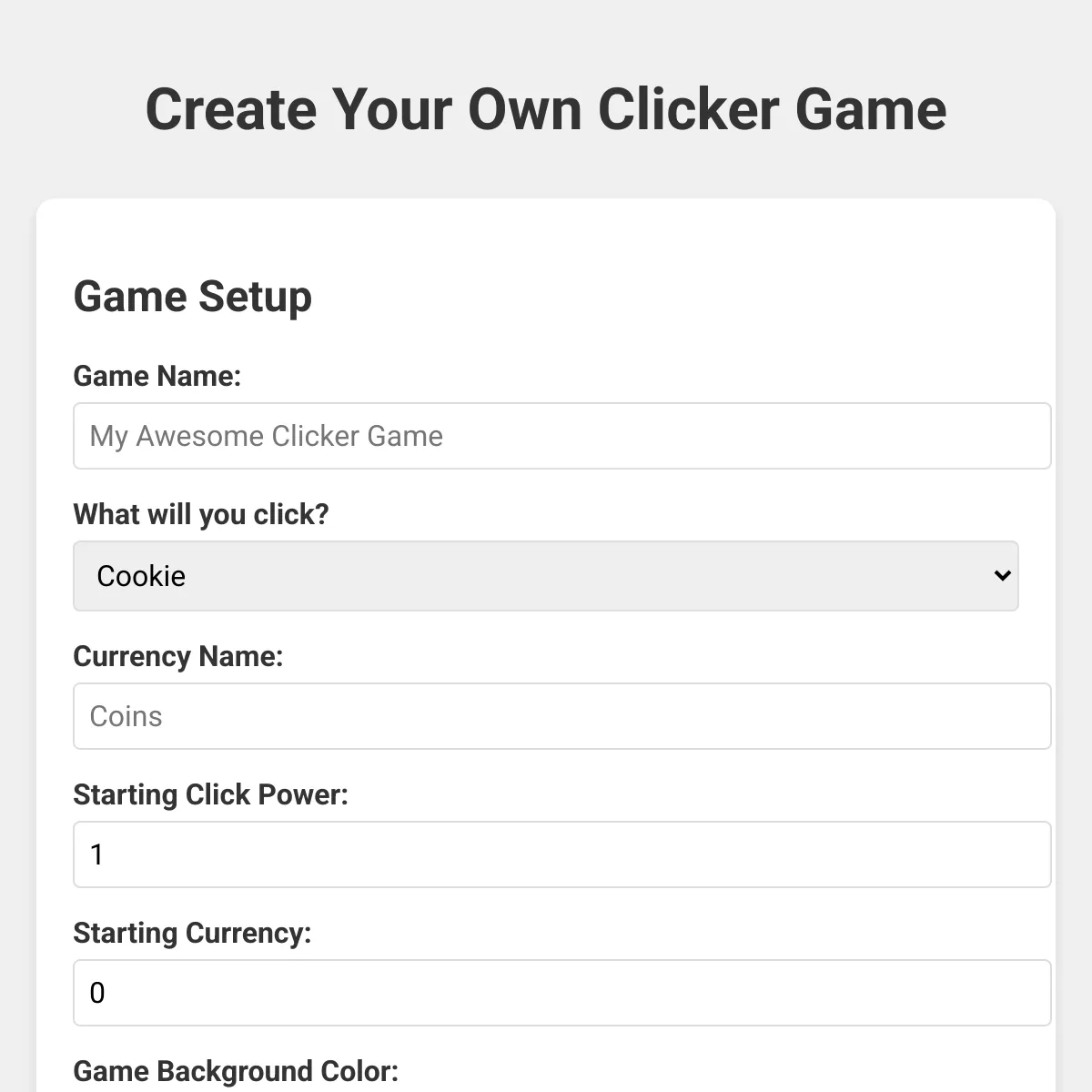 Create Your Own Clicker Game [IMPROVED]