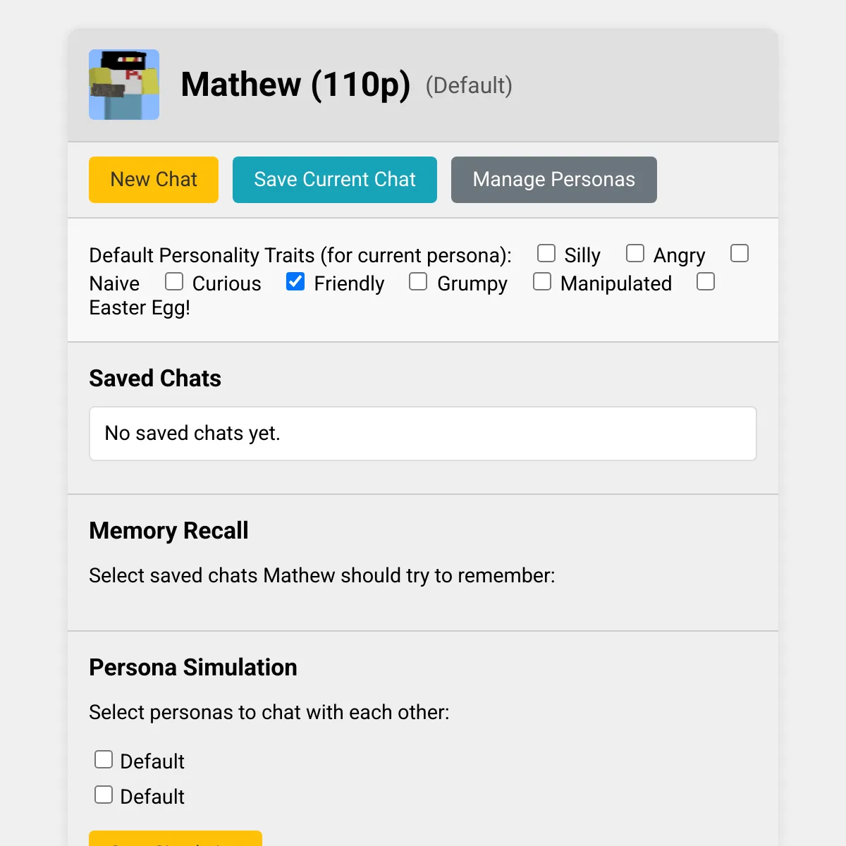 Mathew Chat Simulator
