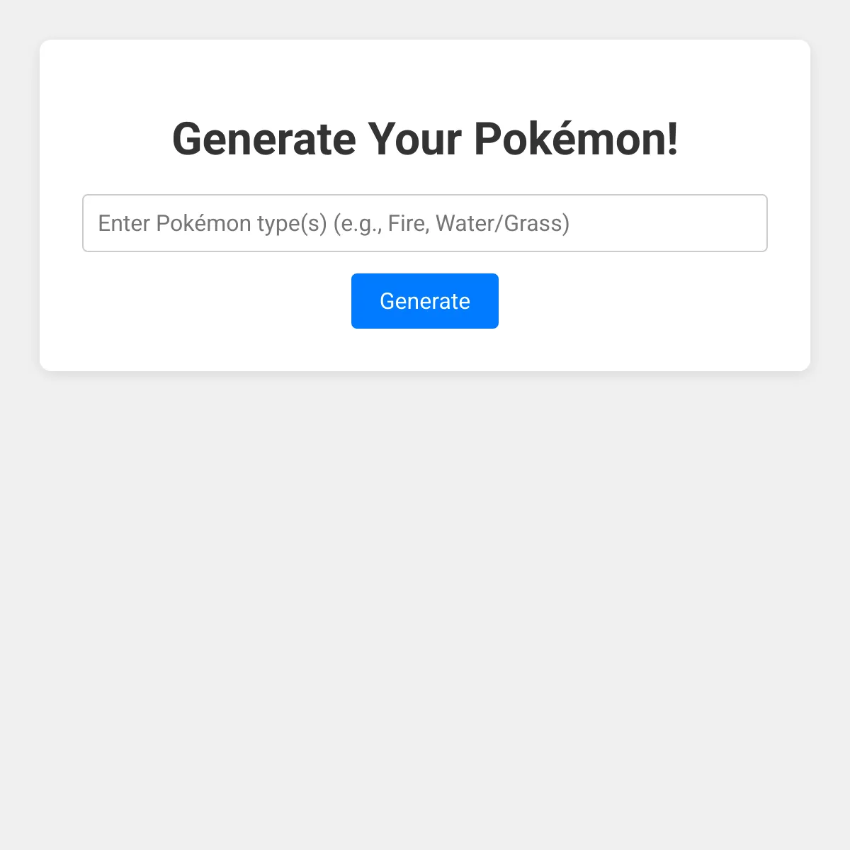 AI Pokémon Generator
