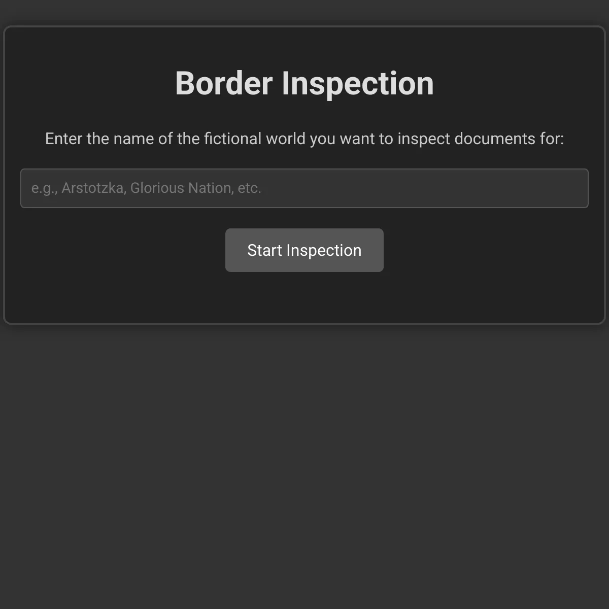 Papers Please but any fictional universe